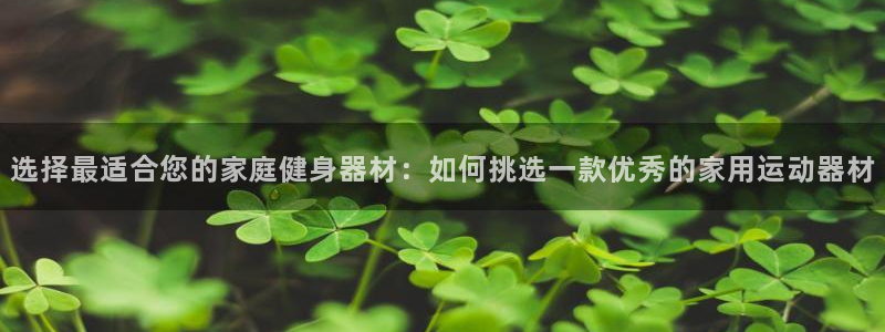 意昂4神州:选择最适合您的家庭健身器材:如何挑选一款优秀的家